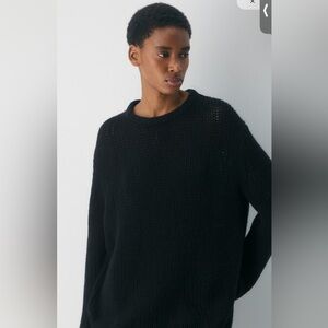 Aritzia Mesh Cashmere Knit Crewneck Sweater